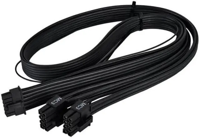 Alt view image 2 of 6 - 2 x EPS 8 pin (PSU) to 12+4 pin (GPU) 12VHPWR PCIe Gen5 cable