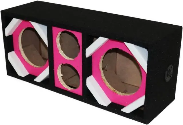 Main image of Two 6-in Woofers plus Two Tweeters Pink Empty Chuchera Speaker Enclosure