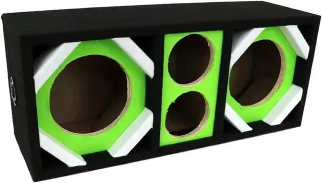 Main image of Two 6-in Woofers plus Two Tweeters Green Empty Chuchera Speaker Enclosure