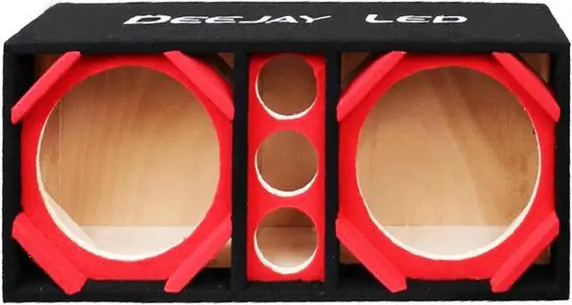 Main image of Two 12-in Woofers plus Three Tweeters RED Empty Chuchera Speaker Enclosure