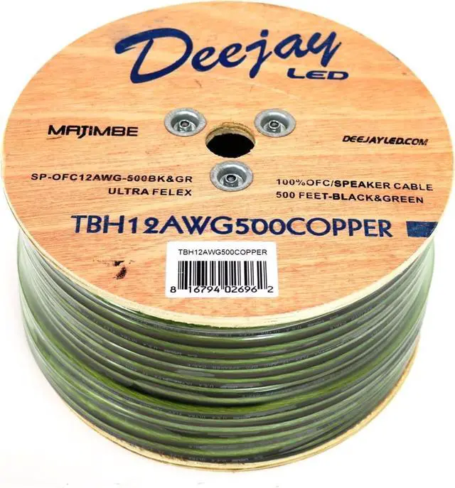 Main image of DJL 12GA 500FT SPEAKER WIRE COPPER BK GN