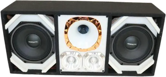 Main image of Loaded Box withTwo Despacito Heavy Duty 8-in Woofers One Horn and withTwo Bullet Tweeters WHITE