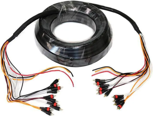Main image of 52-Foot Multi-Amp Accessory Cable 10 RCA Shielded Cables Plus Three Power