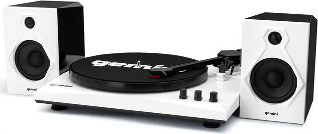 Alt view image 9 of 9 - Gemini TT-900BW TT-900B Vinyl Record Player Turntable with Bluetooth and Dual Stereo Speakers (White)