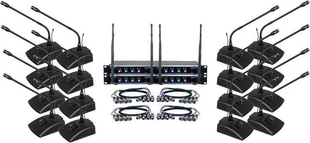 Alt view image 6 of 6 - VocoPro Digital-Conference-12 Sixteen Channel UHF Wireless Conference Microphone System