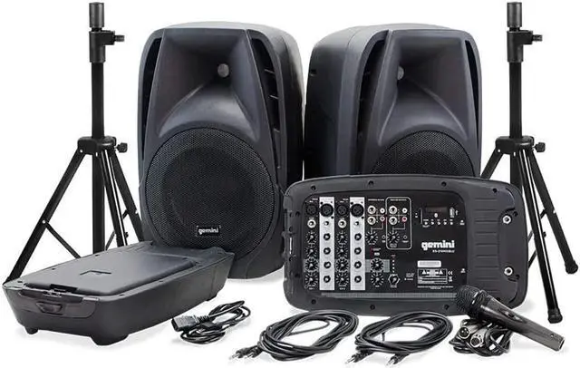 Alt view image 11 of 11 - Gemini ES-210MXBLU-ST Portable PA System