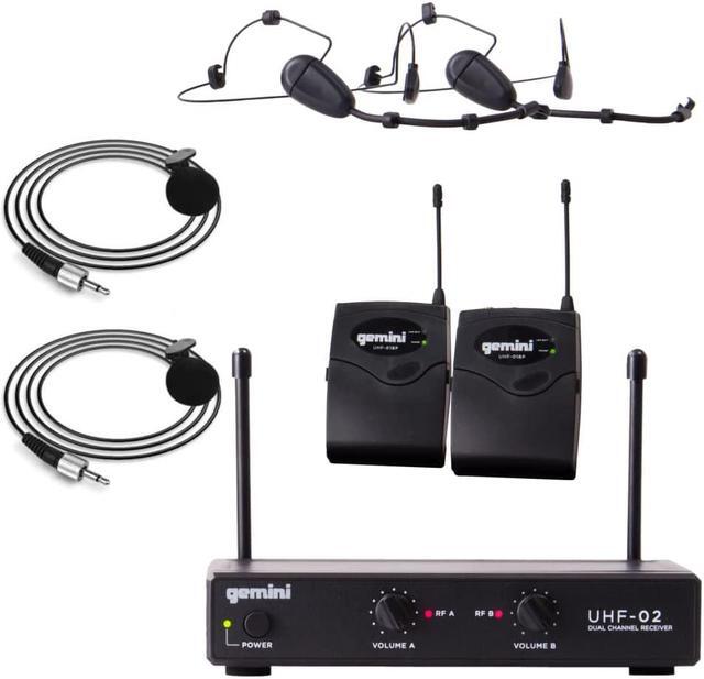 Alt view image 8 of 8 - Gemini UHF-02HL 2-Channel Wireless Headset/Lavalier Combo System S12