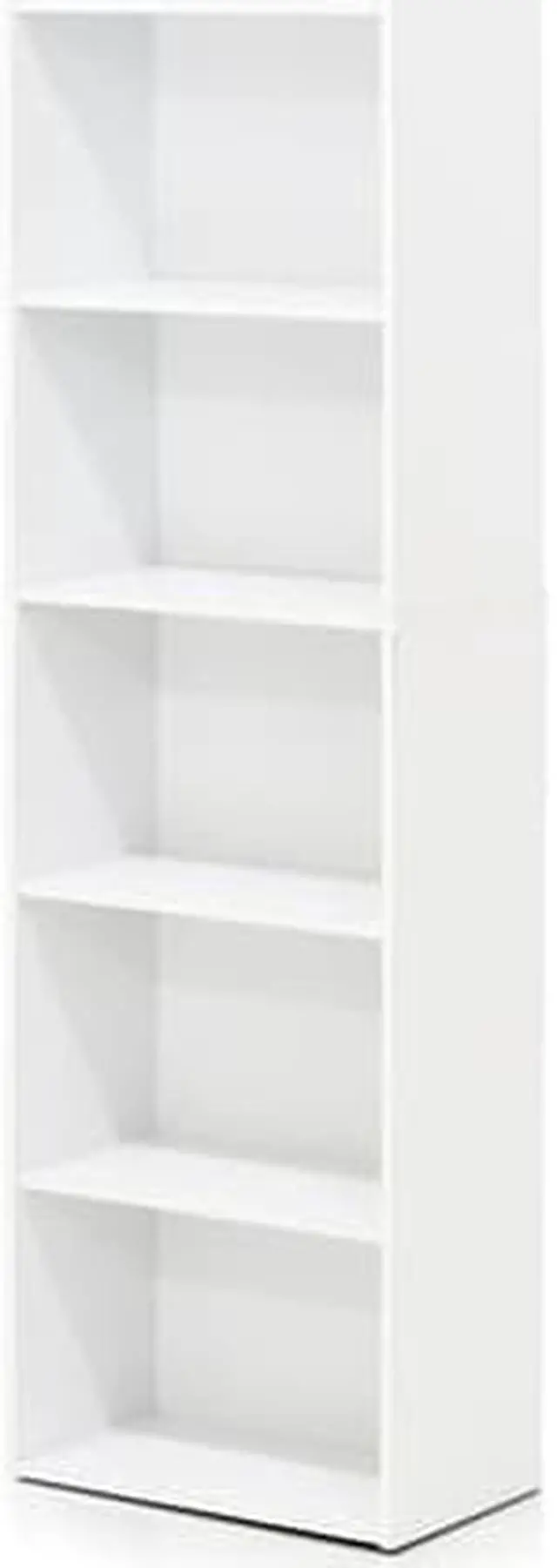 Alt view image 9 of 12 - Furinno 5-Tier Reversible Color Open Shelf Bookcase , White