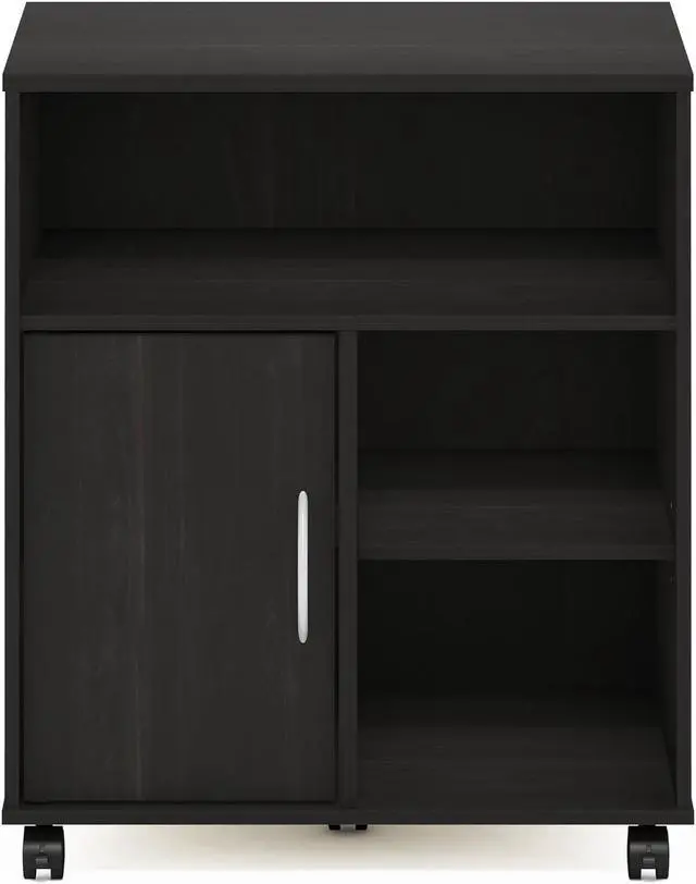 Alt view image 3 of 6 - Furinno Econ Home Office Under Desk Printer Holder with Wheels, Espresso