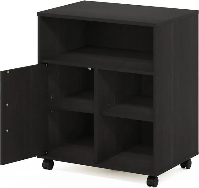 Alt view image 4 of 6 - Furinno Econ Home Office Under Desk Printer Holder with Wheels, Espresso