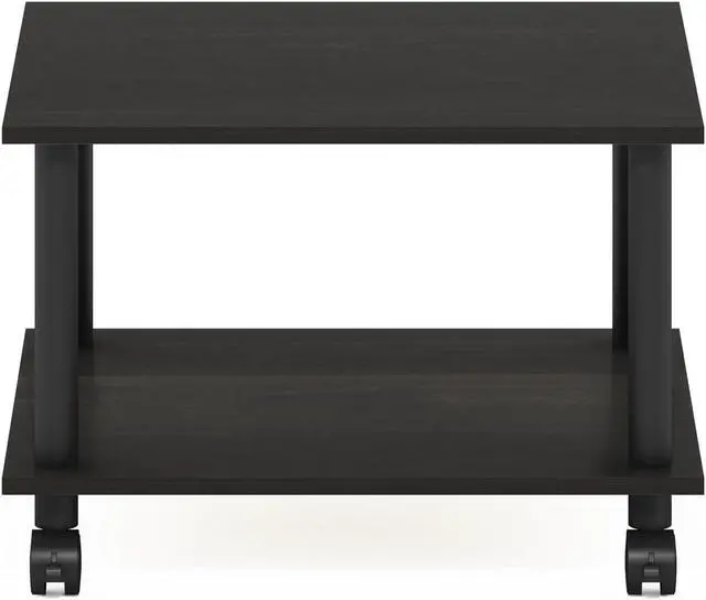 Alt view image 3 of 6 - Furinno Econ Home Office Under Desk CPU and Printer Stand with Wheels, Espresso/Black