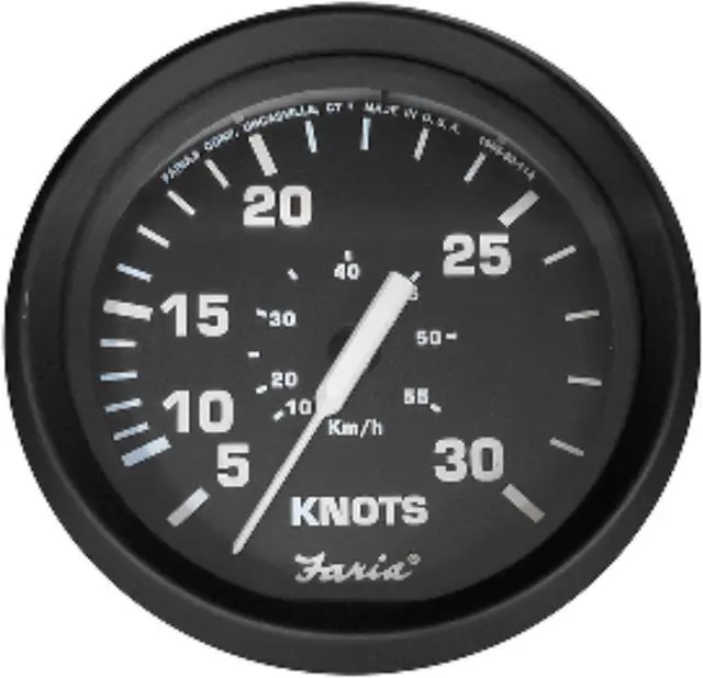 Alt view image 4 of 6 - FARIA EURO BLACK 4 30 KNOT SPEEDOMETER F/ MECHANICAL