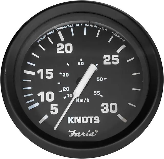 Alt view image 5 of 6 - FARIA EURO BLACK 4 30 KNOT SPEEDOMETER F/ MECHANICAL