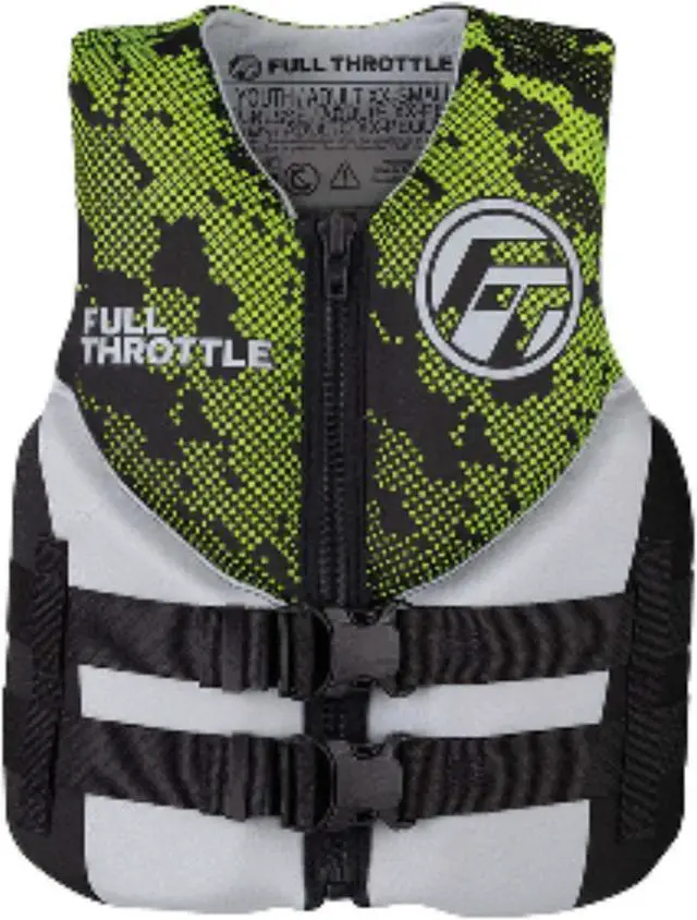 Main image of Full Throttle Junior Hinged Neoprene Life Jacket - Green