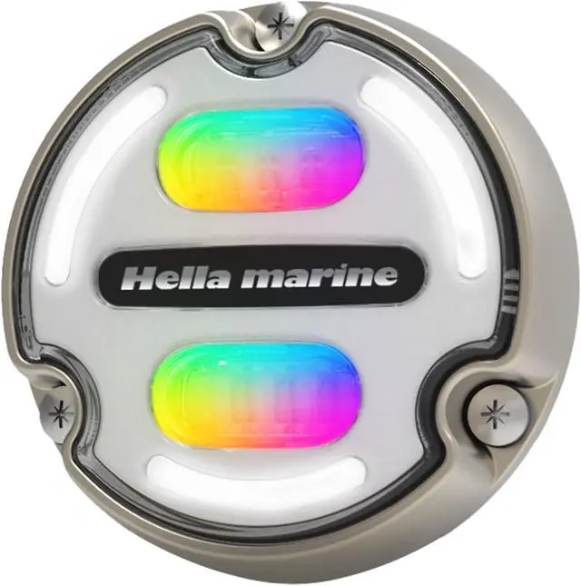 Alt view image 2 of 4 - Hella Marine Apelo A2 RGB Underwater Light - 3000 Lumens - Bronze Housing - White Lens w/Edge Light