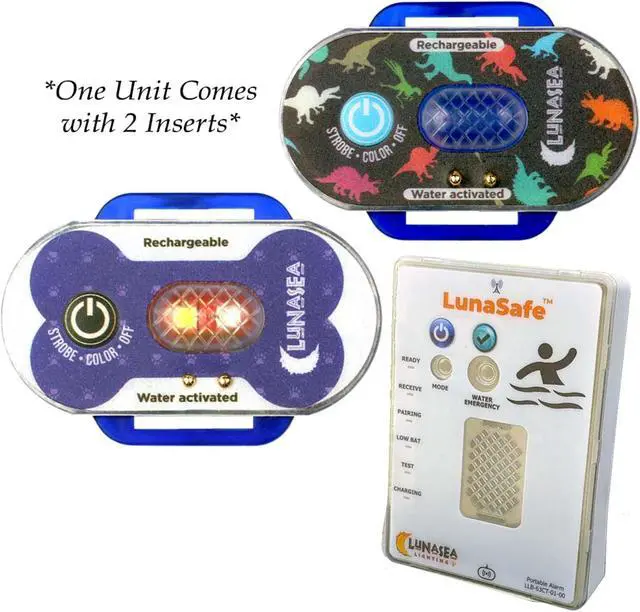 Alt view image 2 of 5 - Lunasea Child/Pet Safety Water Activated Strobe Light w/RF Transmitter - Blue Case