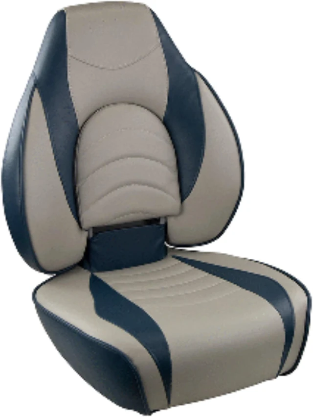 Alt view image 5 of 14 - Springfield Marine 1780238 Deluxe Fish Pro High Back Seat - Blue/Grey