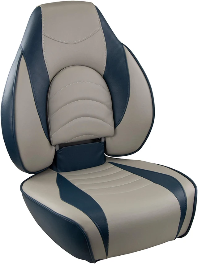 Alt view image 6 of 14 - Springfield Marine 1780238 Deluxe Fish Pro High Back Seat - Blue/Grey