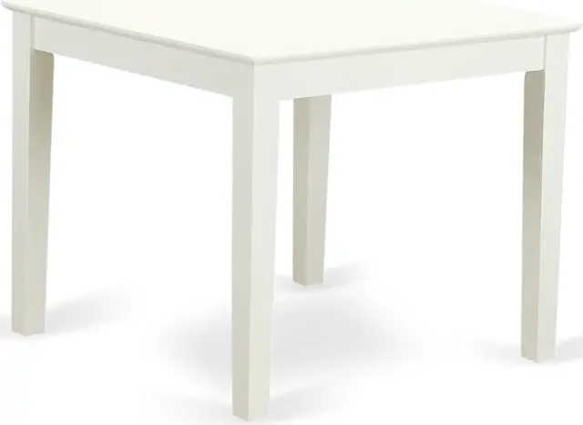 Main image of East West Furniture OXVA5-LWH-W 5-Piece Modern Dinette Set 4 Dining Chairs with Slatted Back and a Wooden Seat and Dining Table with Rectangular Top and 4 Legs- Linen White Finish