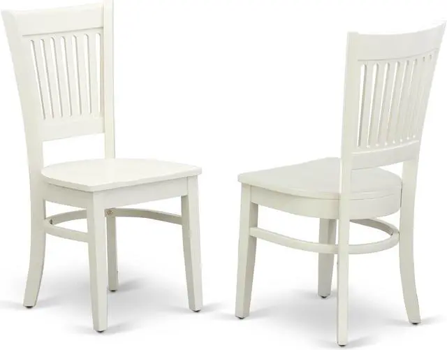 Alt view image 2 of 3 - East West Furniture OXVA5-LWH-W 5-Piece Modern Dinette Set 4 Dining Chairs with Slatted Back and a Wooden Seat and Dining Table with Rectangular Top and 4 Legs- Linen White Finish