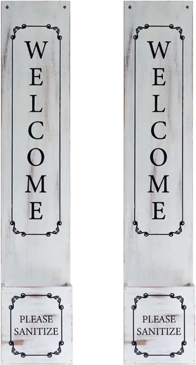 Main image of Welcome Signs Hand Sanitizer Dispenser Holder for School Office Salon Commercial Toilet Hand Clean in Public Set of 2