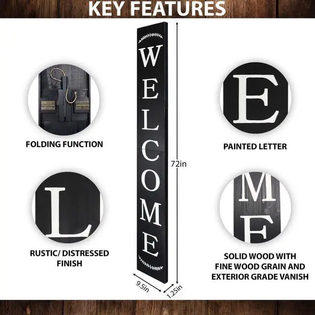 Main image of Welcome Porch Sign / Color: Black