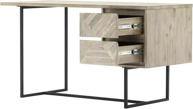 Alt view image 2 of 8 - Peridot 2 Drawer Desk in Natural Acacia Wood