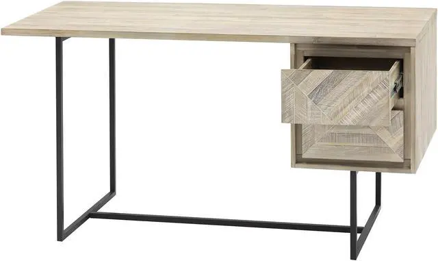 Alt view image 4 of 8 - Peridot 2 Drawer Desk in Natural Acacia Wood