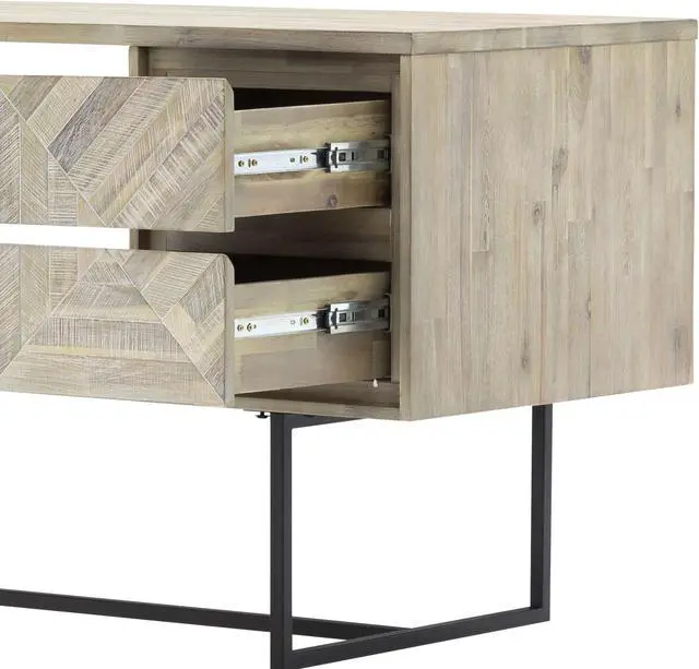 Alt view image 6 of 8 - Peridot 2 Drawer Desk in Natural Acacia Wood