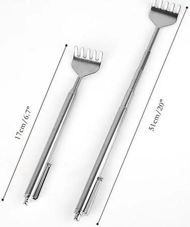 Alt view image 3 of 6 - 3pcs 20" Telescopic Back Scratcher Stainless Steel Extendable Bear Eagle Claw Massager