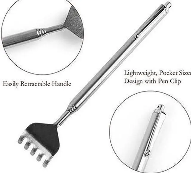 Alt view image 5 of 6 - 3pcs 20" Telescopic Back Scratcher Stainless Steel Extendable Bear Eagle Claw Massager