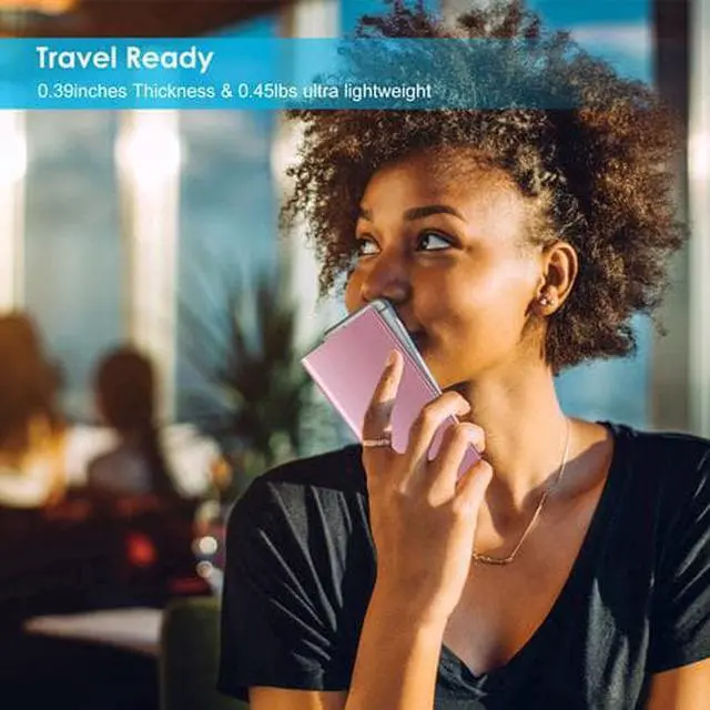 Alt view image 2 of 5 - 20000mAh Power Bank Ultra-thin External Battery Pack Phone Charger Dual USB Ports