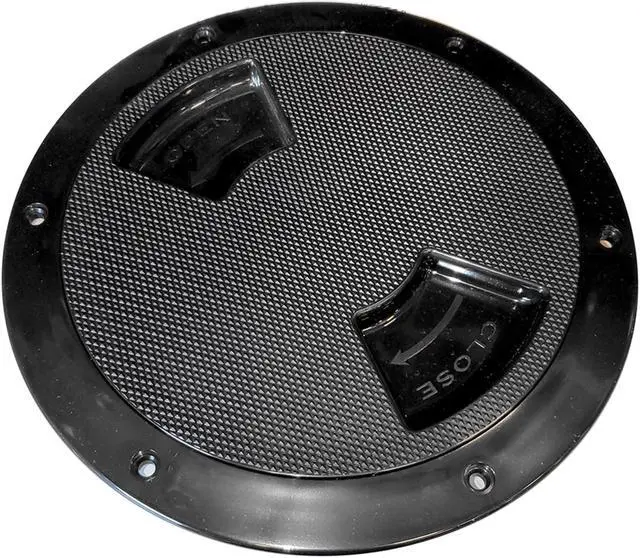 Main image of SEA DOG ABS DECK PLATE BLACK TEXTURED 8" QUARTER TURN TO