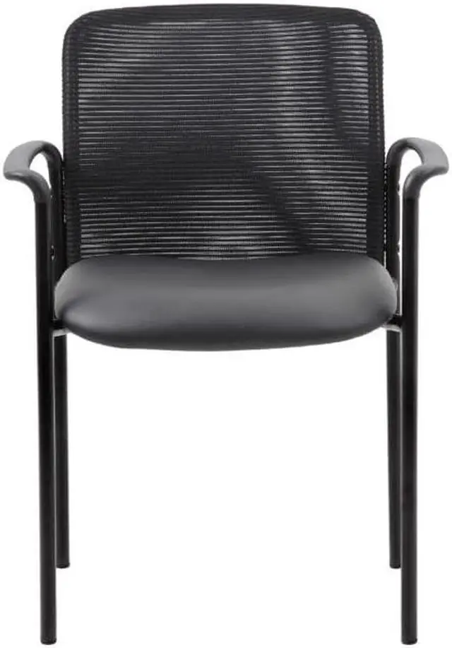 Main image of Boss Stackable Mesh Back/Caressoft Seat Guest Chair, Black