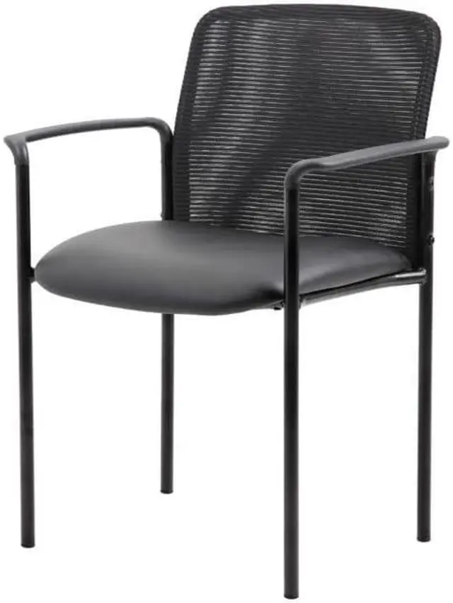 Alt view image 3 of 4 - Boss Stackable Mesh Back/Caressoft Seat Guest Chair, Black