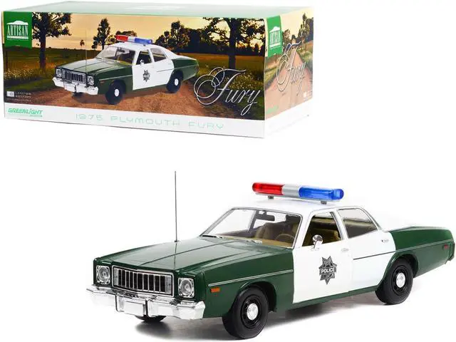 Alt view image 2 of 7 - 1975 Plymouth Fury Green and White "Capitol City Police" 1/18 Diecast Model Car by Greenlight