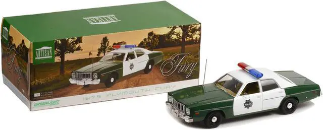 Alt view image 3 of 7 - 1975 Plymouth Fury Green and White "Capitol City Police" 1/18 Diecast Model Car by Greenlight