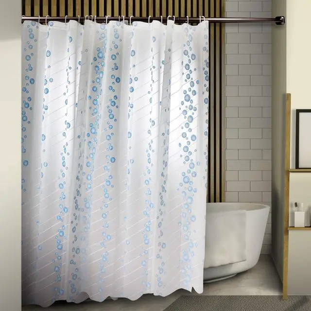 Alt view image 2 of 2 - Blue Bubble Shower Curtain