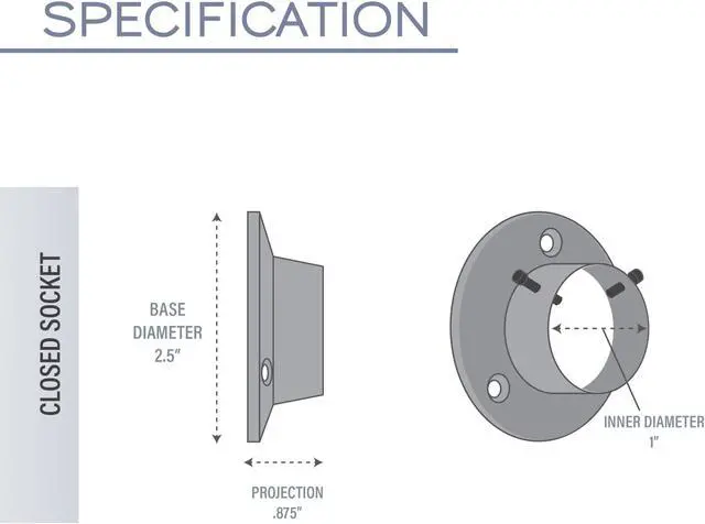 Alt view image 2 of 3 - 1 inch Adjustable 66-115" Room Divider/Closet Rod (Rod and Socket Set) - Black