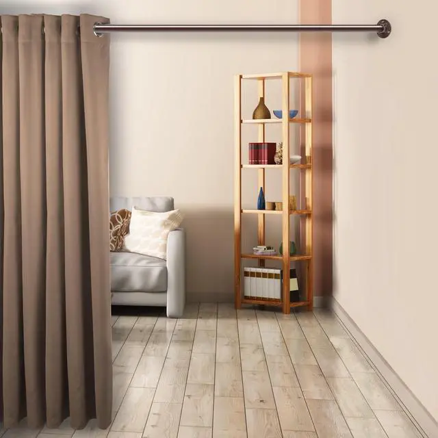 Alt view image 3 of 3 - 1 inch Adjustable 48-84" Room Divider/Closet Rod (Rod and Socket Set) - Bronze