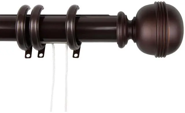 Alt view image 2 of 2 - Victor Decorative Traverse Rod w/ Rings 30-48" - Cocoa