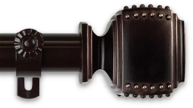 Alt view image 2 of 2 - 1 inch Odin Curtain Rod 28-48" - Bronze