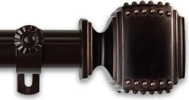 Alt view image 2 of 2 - 1 inch Odin Curtain Rod 120-170" - Bronze