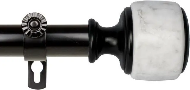 Alt view image 2 of 2 - 1 inch Vincenzo Curtain Rod 48-84" - Black