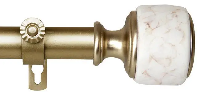 Alt view image 2 of 2 - 1 inch Vincenzo Curtain Rod 48-84" - Gold