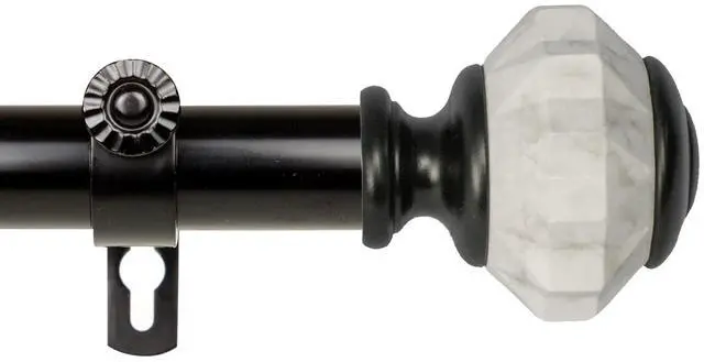 Alt view image 2 of 2 - 1 inch Aria Curtain Rod 48-84" - Black