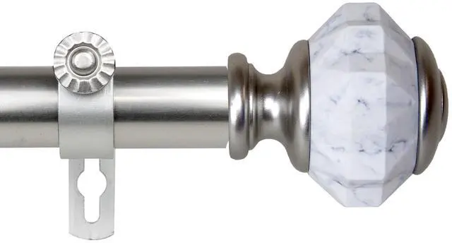 Alt view image 2 of 2 - 1 inch Aria Curtain Rod 48-84" - Satin Nickel