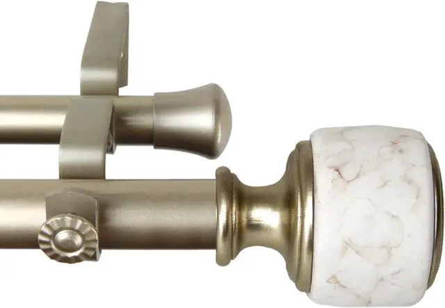 Alt view image 2 of 2 - 1 inch Vincenzo Double Curtain Rod 48-84" - Gold