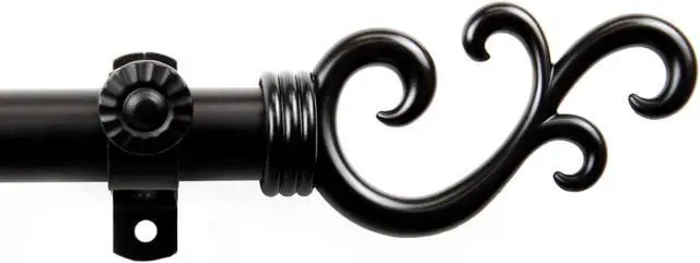 Alt view image 2 of 2 - 13/16 inch Mosey Curtain Rod 28-48" - Black