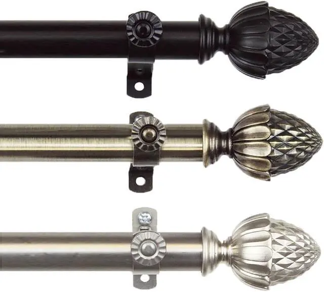 Main image of 13/16 inch Cupule Curtain Rod 28-48" - Satin Nickel